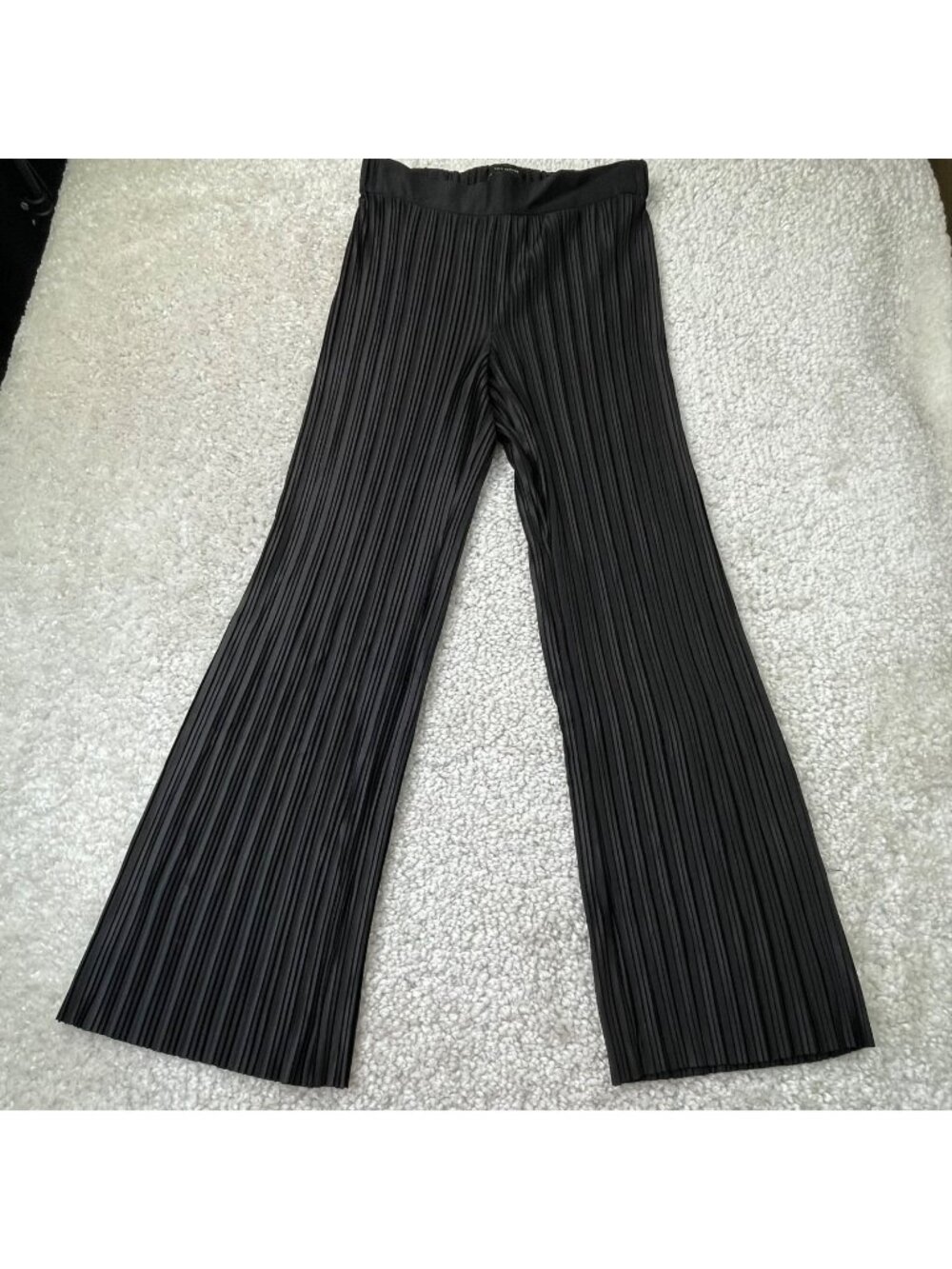 Ann Taylor Pleated Wide Leg Pull On Pants Black Womens 6 NEW